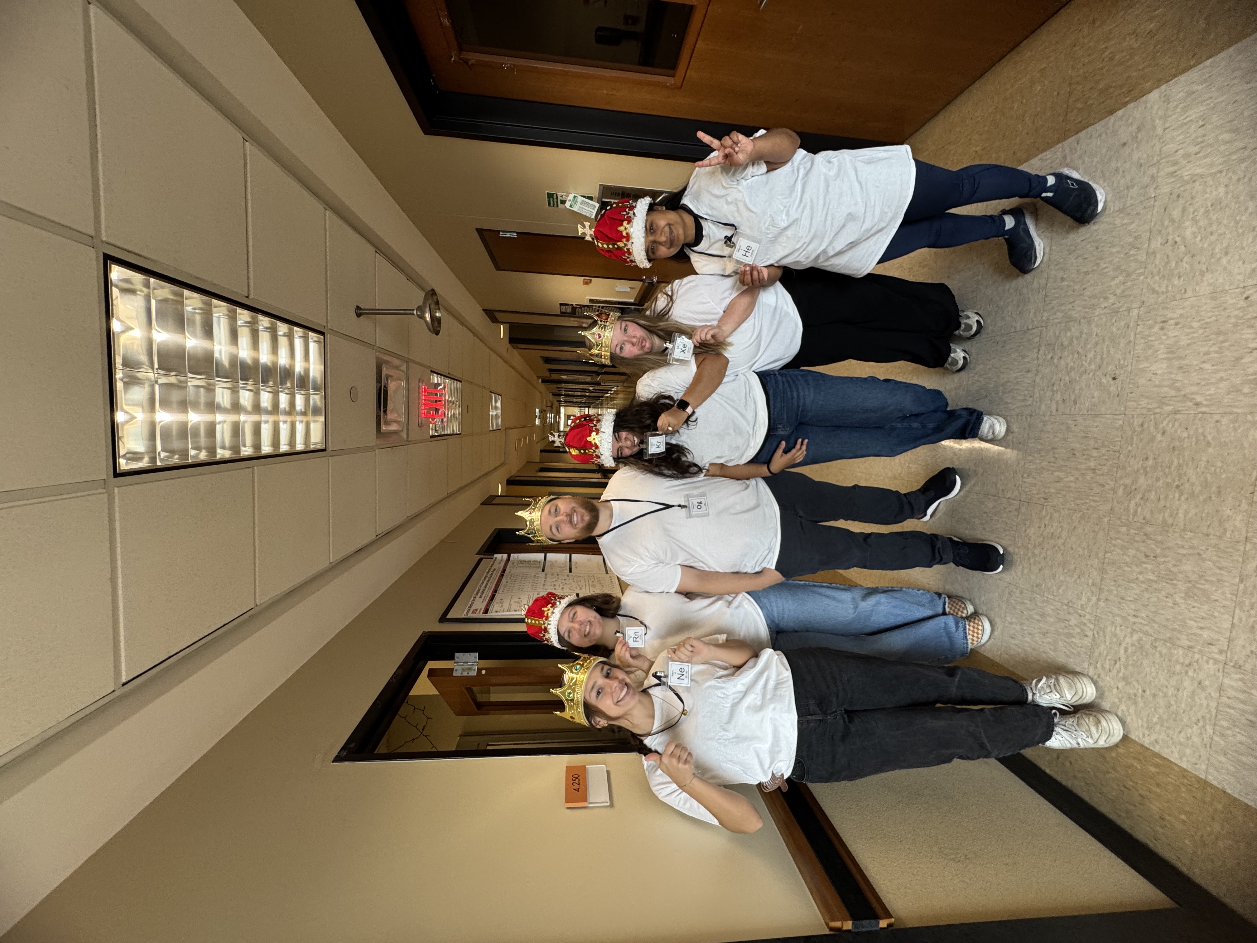 Crown celebration in the hallway